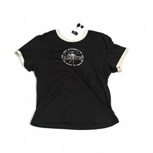 Levi's Black Tee with Cream Trim and Chest Logo